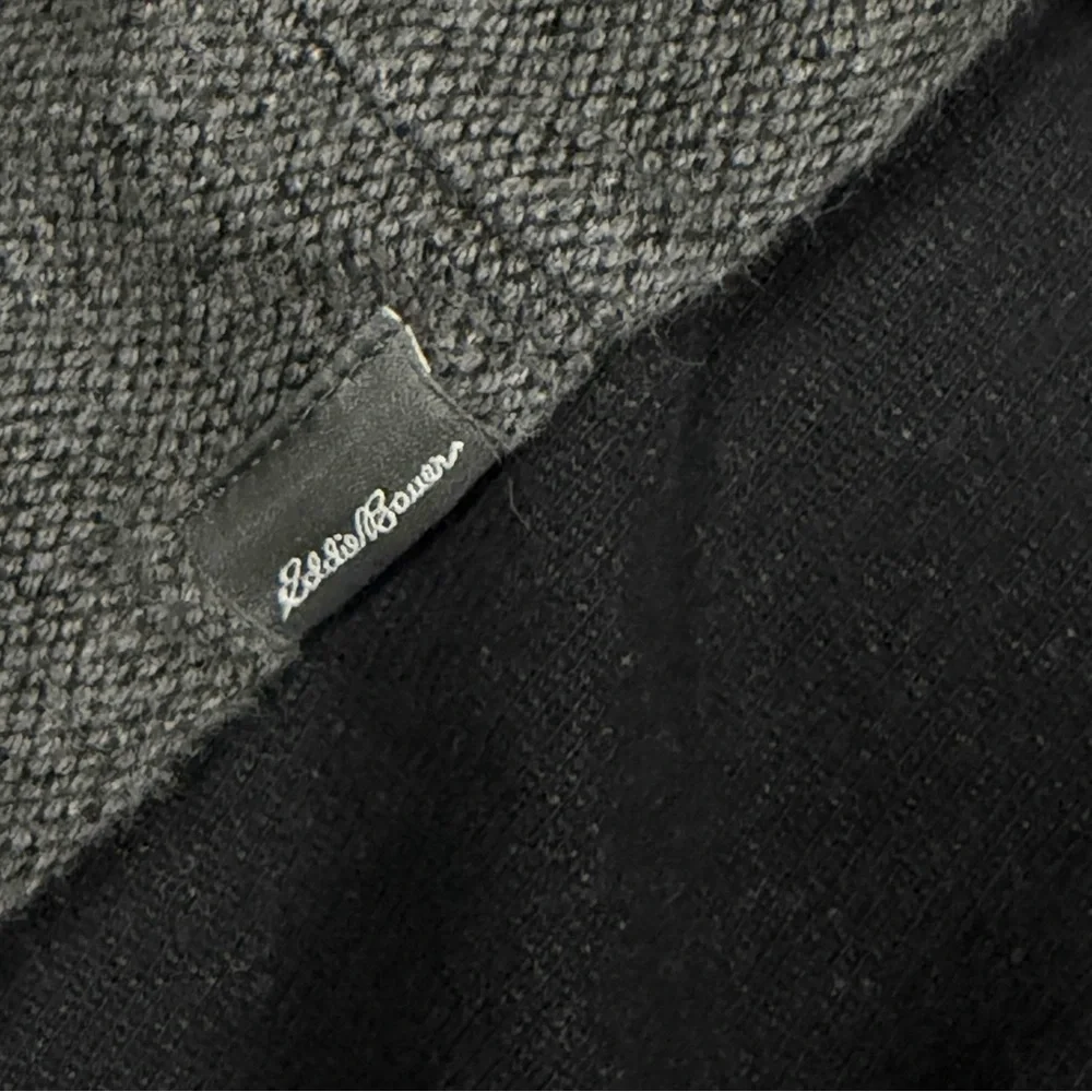 Eddie Bauer Charcoal Long Sleeve Henley Sweater‎ Shirt High Neck Button 1/4 XL - Picture 12 of 16